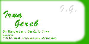 irma gereb business card